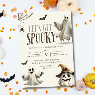 Halloween Party Cute Ghost Pumpkin Costume Invitation