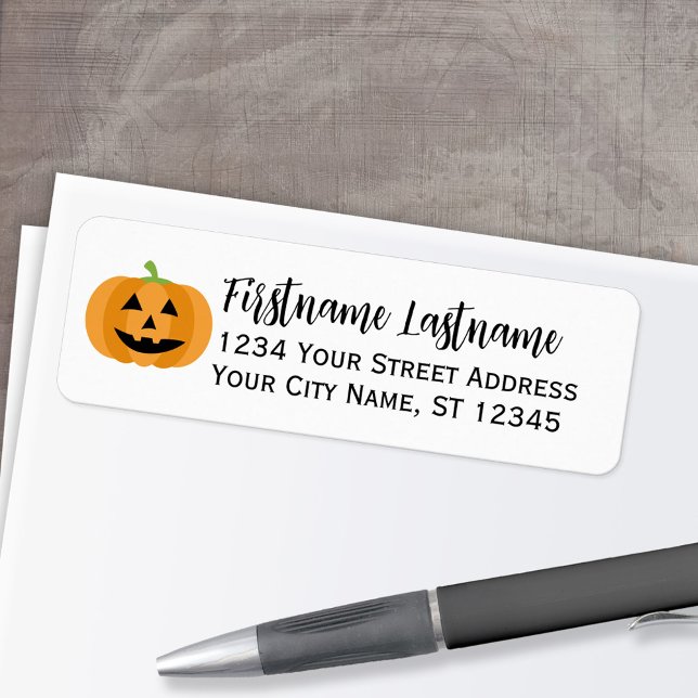 Halloween Party - Cute Pumpkin Return Address (Personalized Return Address Label)