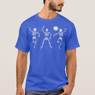 Halloween Party Dancing Skeleton Happy Dance Moon  T-Shirt