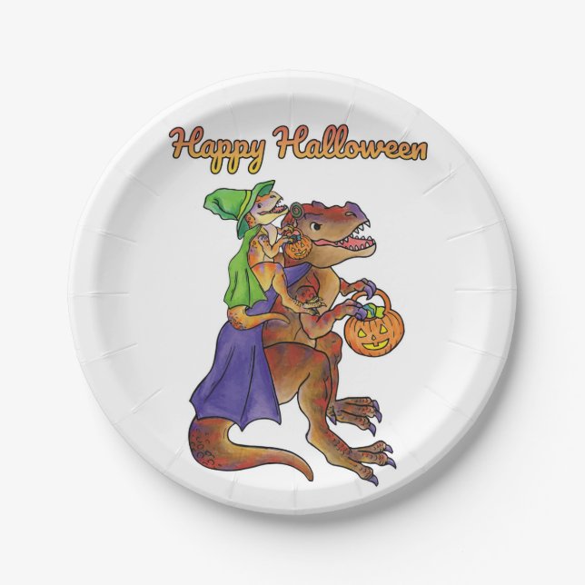  Halloween party Dinosaur paper plates (Front)