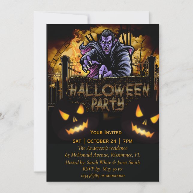 Halloween Party Dracula invitation (Front)
