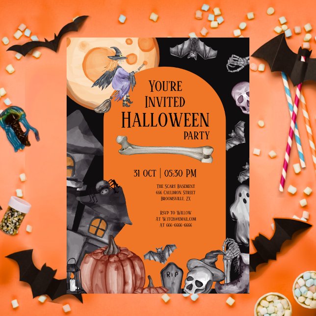Halloween Party Eat Drink Be Scary Invitation (Creator Uploaded)