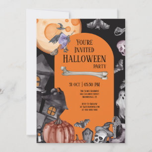 Halloween Party Eat Drink Be Scary Invitation