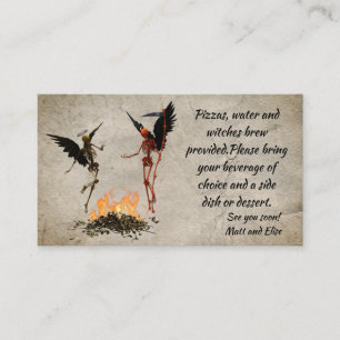 Halloween Party Enclosure Card Skeleton