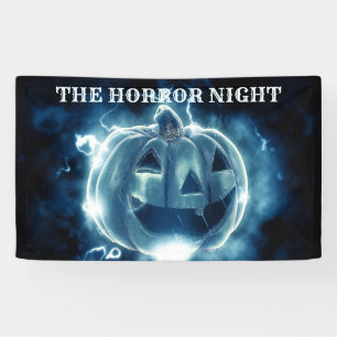 Halloween Party Evil Blue Pumpkin Horror Scary Banner