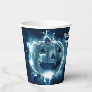 Halloween Party Evil Blue Pumpkin Horror Scary Paper Cups
