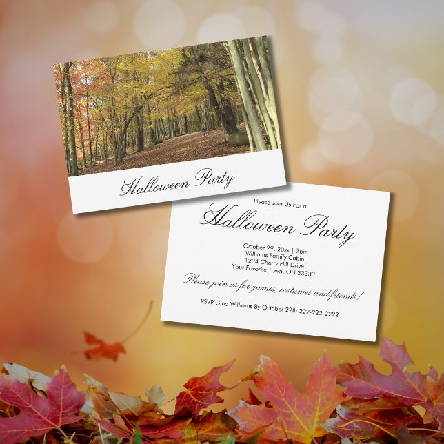 Halloween Party Fall Photo Nature Scene Invitation (Creator Uploaded)