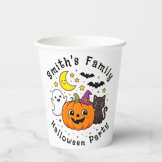 Halloween Party Family Cute Pumpkin Cat Ghost Paper Cups