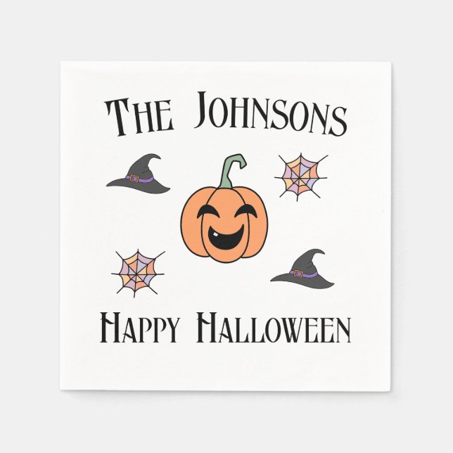 Halloween Party Family Name Napkin (Front)