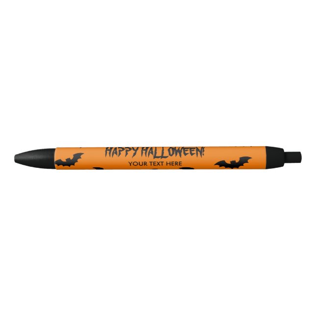 Halloween party favor pens with spooky black bats (Front)