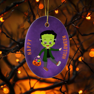 Halloween Party for Kids Frankenstein Ceramic Tree Decoration