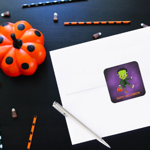 Halloween Party for Kids Frankenstein Square Sticker