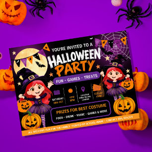 Halloween Party for Kids Invitation Cute Spooky Poster