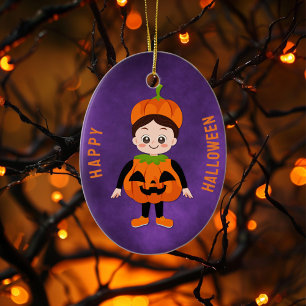 Halloween Party for Kids Pumpkin Ceramic Tree Decoration