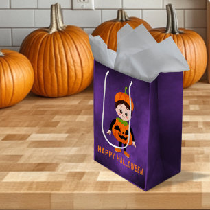 Halloween Party for Kids Pumpkin Medium Gift Bag