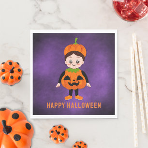 Halloween Party for Kids Pumpkin Paper Napkin