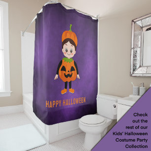 Halloween Party for Kids Pumpkin Shower Curtain