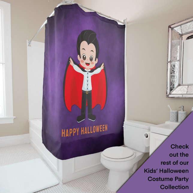 Halloween Party for Kids Vampire Shower Curtain (Creator Uploaded)