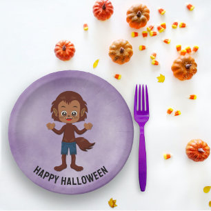 Halloween Party for Kids Werewolf Paper Plate