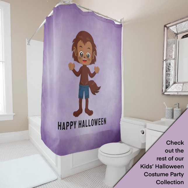 Halloween Party for Kids Werewolf Shower Curtain (Creator Uploaded)
