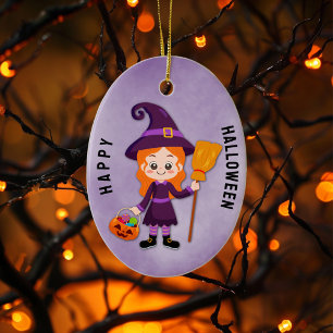 Halloween Party for Kids Witch Ceramic Tree Decoration