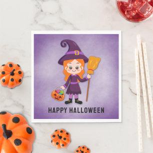 Halloween Party for Kids Witch Paper Napkin