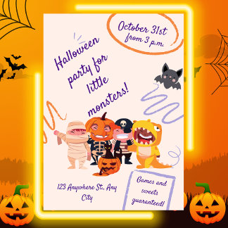 Halloween party for little Monsters! Kids Party Invitation