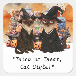 Halloween Party for Siamese Cat lovers Square Sticker