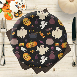 Halloween Party Fun Illustrations  Paper Plate