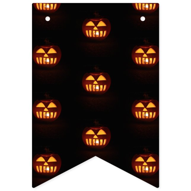 Halloween Party Funny Scary Pumpkins Pattern Bunting (First Flag)