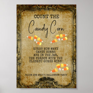 Halloween Party Game Count the Candy Corn Poster