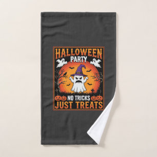 Halloween Party Ghost No Tricks Just Treats Hand Towel