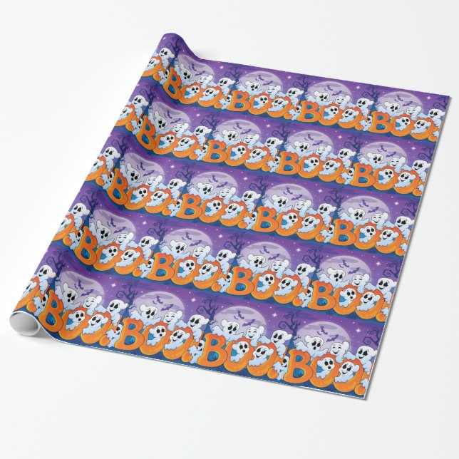 Halloween Party Gift Wrap (Unrolled)