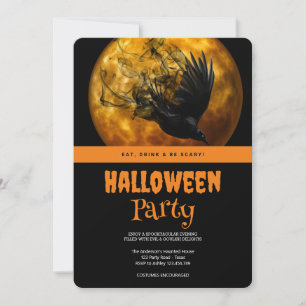 Halloween Party  Gothic Crow Invitation