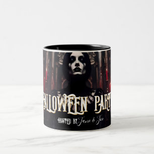 Halloween Party – Gothic Dark Invitation Two-Tone Coffee Mug