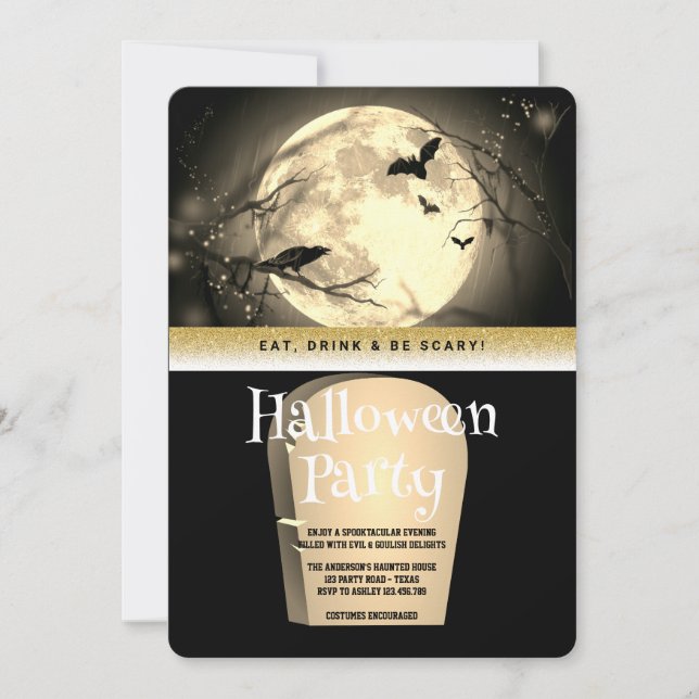 Halloween Party Gothic Fantasy Moon Invitation (Front)