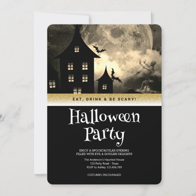 Halloween Party Gothic Fantasy Moon Invitation (Front)