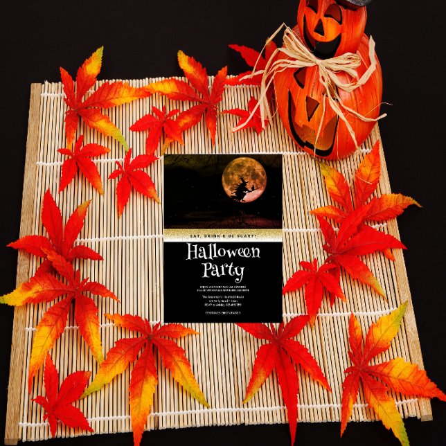 Halloween Party Gothic Fantasy Moon Witch Invitation (Creator Uploaded)