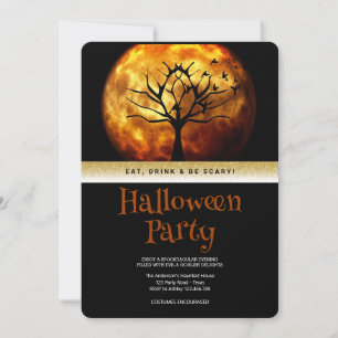 Halloween Party Gothic Moon Invitation