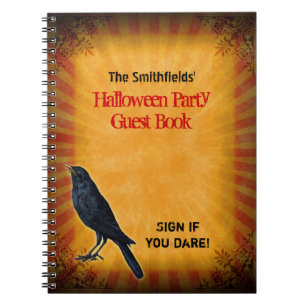 Halloween Party Gothic Raven Guest Spiral Notebook