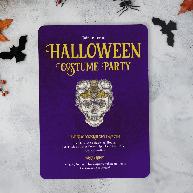 Halloween Party Gothic Skull Invitation (Creator Uploaded)