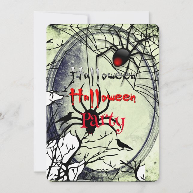 Halloween Party  Gothic Spider's web Invitation (Front)