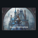 Halloween Party Haunted House Blue Night Scary Laminated Place Mat<br><div class="desc">Halloween Party Haunted House Blue Night Scary Placemat. Unique,  beautiful,  stylish design. Easy to be personalised. Font style,  size and colours can be changed. Matching items are available.</div>
