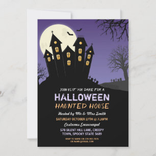 Halloween Party Haunted House Horror Moon Invite
