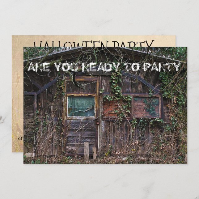 Halloween Party Haunted House Invitation (Front/Back)