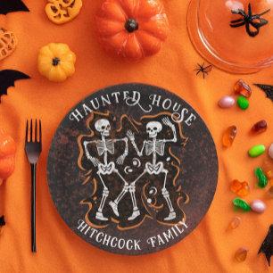 Halloween Party Haunted House Paper Plate