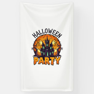 Halloween Party Haunted House Pumpkin Bats_1 Banner