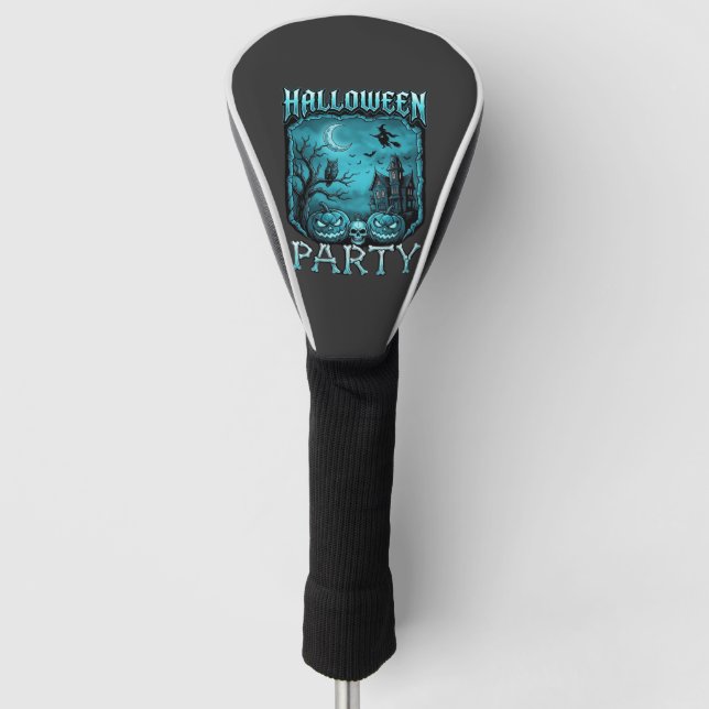 Halloween Party Haunted House Pumpkins Skull Witch Golf Head Cover (Front)