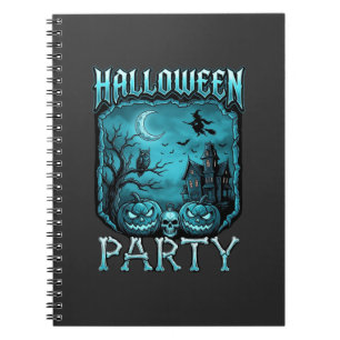 Halloween Party Haunted House Pumpkins Skull Witch Notebook
