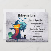 Halloween Party Haunted Scarecrow Invitation